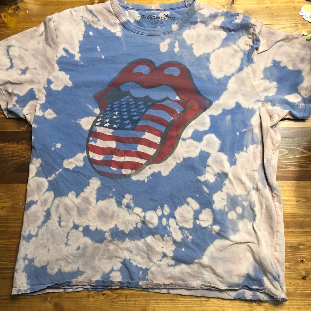 Rolling Stones oversized hand bleached T